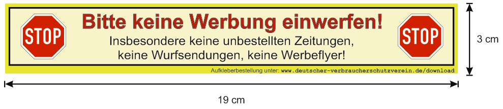 12 Bitte keine Werbung Aufkleber - STOP Briefkastenwerbung